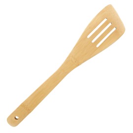 Bamboo Serving/Cooking Utensils - B13 - Angled Slotted Spatula - 5 Pieces