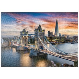Tower Bridge And Skyline Of London, Great Britain, Shortly After Sunset - Premium 500 pieces Puzzle - MyPuzzle special collection from Puzzle Galaxy