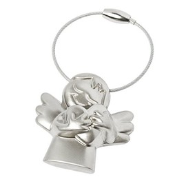 BRUBAKER Guardian Angel Keyring with German Text "Ich hab Dich lieb" [German Language]