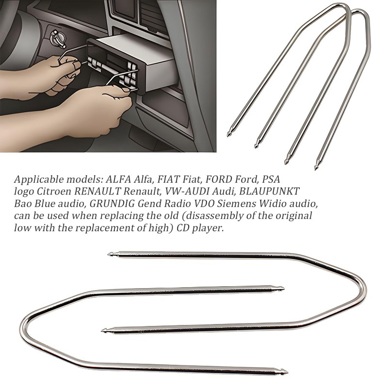 JNNJ Car Radio Shackle Removal Instrument Key DIN Release Buttons,