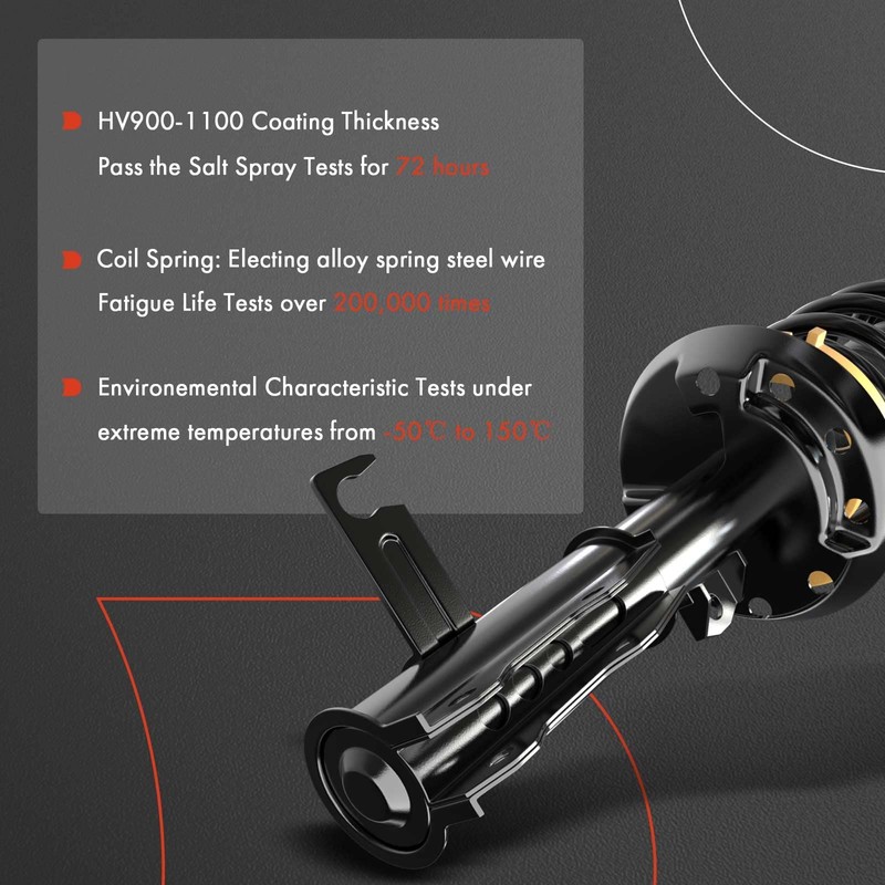 A-Premium Front Pair (2) Complete Strut & Coil Spring Assembly