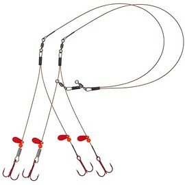 Ice Fishing Quick Strike Tip-Up Rig (90 lb) 49 Strand/Ice Fishing Walleye/Pike Tip Up Quick Strike Bait Harness (2 Pack) (#6)