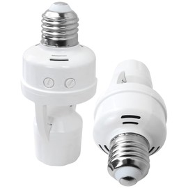 Qblahip 2X Motion Activated Light Sockets Replacement, E26/E27 Screw in Add on/Off Motion Sensor Sockets for Existing Lights, 10FT Senor Range, Perfect for Storage Room/Corridor/Patio