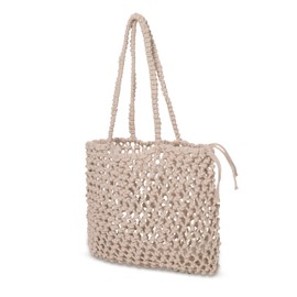 Carvi Craft Handmade Woven, Hippie Bag, Knit Summer Boho Tote Bag, Women Casual Shoulder Bag For Grocery Gym Beach Travel Books Shopping College Vacation.