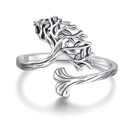 zaxsj Tree of Life Rings for Women : 925 Sterling Silver Retro Celtic Knot Irish Tree of Life Pendant Necklace Ring Jewelry Gifts for Women, S925, No Gemstone