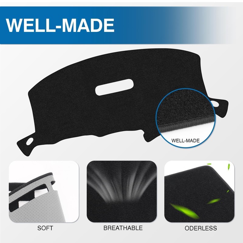 KUST Black Dash Cover for Dodge Caravan/Grand Caravan/Chrysler Town Country