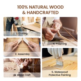 16x24 Picture Frame Natural Oak Wood From California-USA with Real Tempered Glass, Handcrafted 16 x 24 Poster Frame Matted to 12x18 Wedding Photo,Family Picture,Graduation Picture Display on Wall