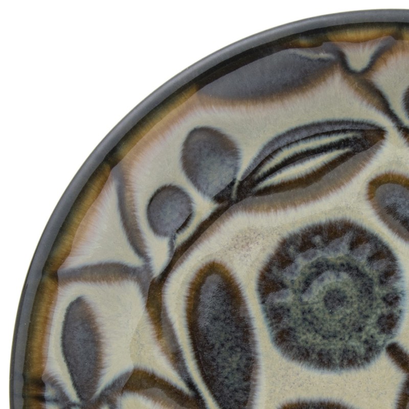 Marusan Kondo 21818 Plate, S, Flower and Olive, Folk Art,
