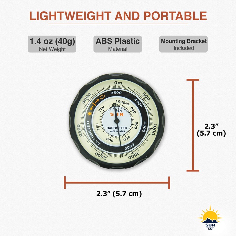 Sun Company AltiPort - Dashboard/Windshield Altimeter and Barometer | Altimeter