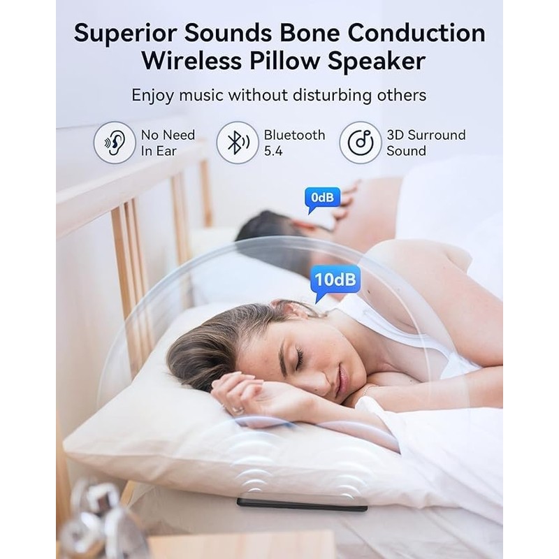 Portable Bluetooth Speaker with Bone Conduction - Under Pillow Speakers,