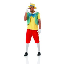 Fun Shack Real Boy Wooden Puppet Costume Men, World Book Costume Men, Movie and Storybook Costume Men Large
