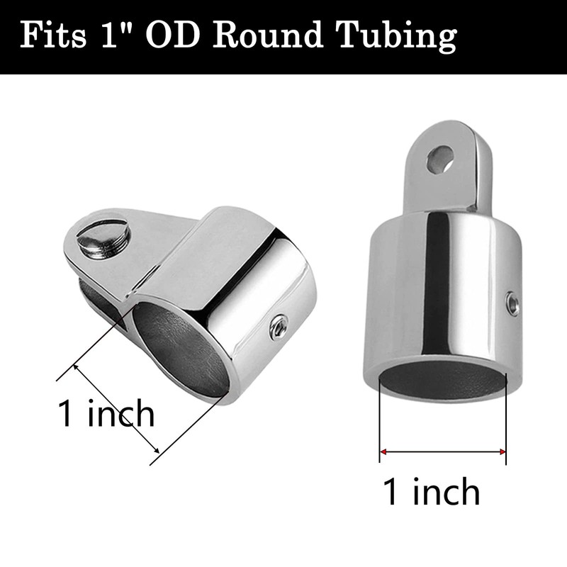 Baieasy Bimini Top Hardware, 2 Pair Deck Hinge with Quick