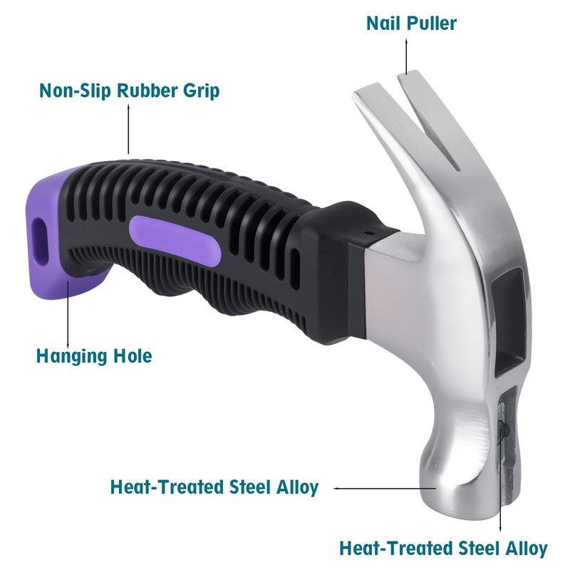 Small Claw Hammer - Mini Hammer for Women&Kids, Camping Hammer,