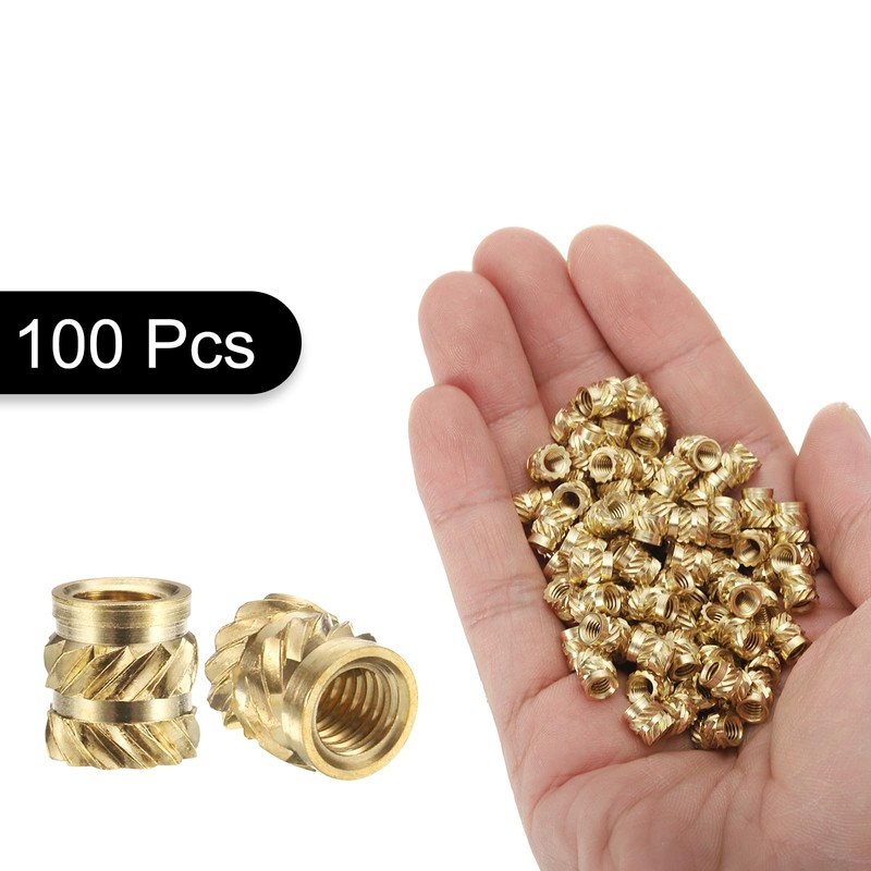 QUARKZMAN Pack of 100 M4 Threaded Inserts Brass Heat Set