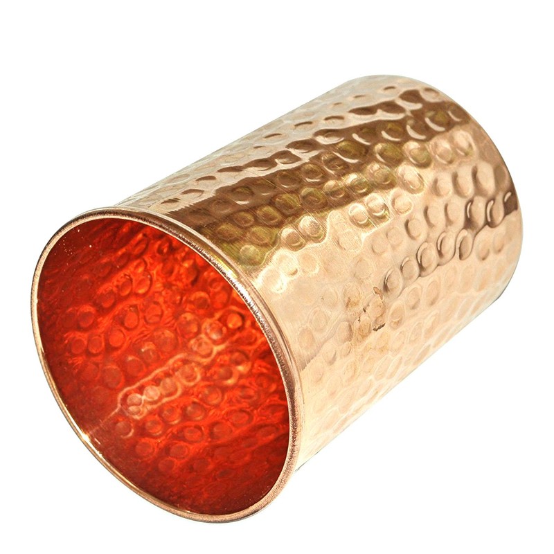 Indian Drinking Cups Pure Copper Hammered Tumbler Drinkware Accessory, Set
