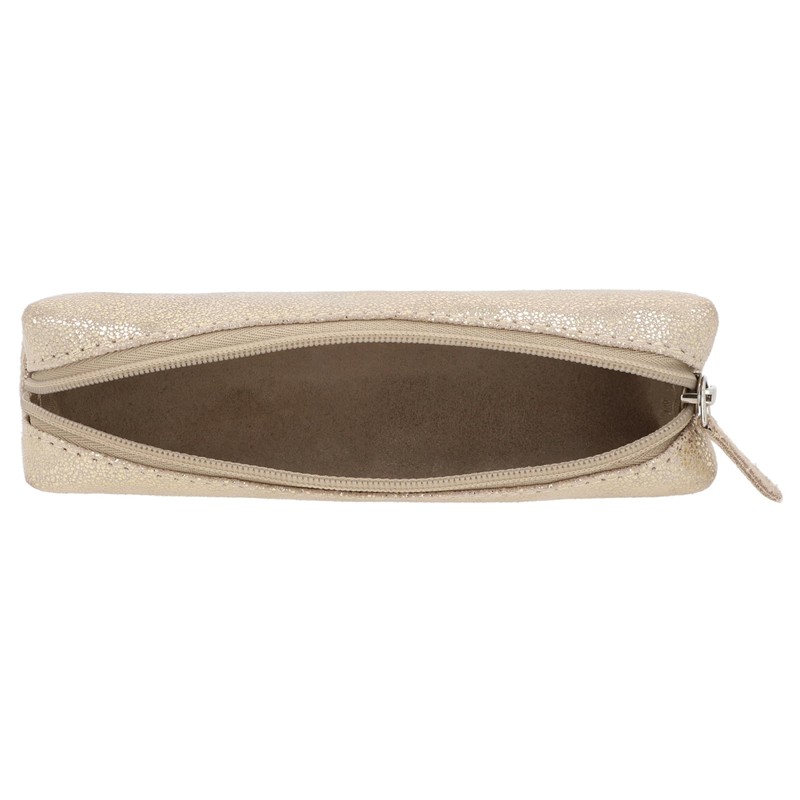 Gusti Addison Leather Pencil Case Silver Leather