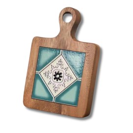 Golspia Heat Resistant Wood Square Tile Trivet Kitchen Accessories Scandinavian Coaster Retro Blue