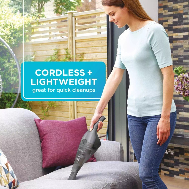 BLACK+DECKER Cordless Vacuum Cleaner Dark Grey 13oz Dustbowl Lightweight Portable