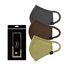 SERAO 3-Piece Mask, Washable Mask, Cotton Mask, 3D Cotton Mask, Unisex, Fabric Mask, Non-stuffy, 3D Cuting, Stretchable, Reusable Dust, Pollen Protection, Splash Prevention, 38 Color Mask