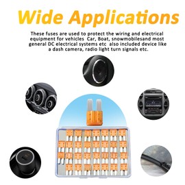 30PCS Micro 2 Blade Fuse ATR/APT Micro2 Fuse ATR/APT Blade Fuse Kit for Car Boat Truck SUV Automotive Replacement Fuses (10A) (5A)