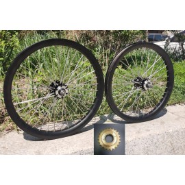 JZsports 20'' Double Layer Alum Alloy Bicycle Wheelset Rims & Flyweel - Road/Cruiser Bike