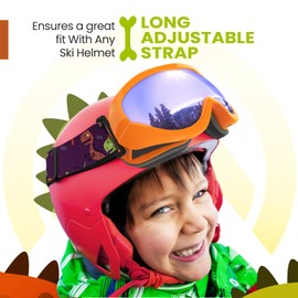 OutdoorMaster Kids Ski Goggles - Helmet Compatible Snow Goggles for Boys & Girls with 100% UV Protection - VLT 30%