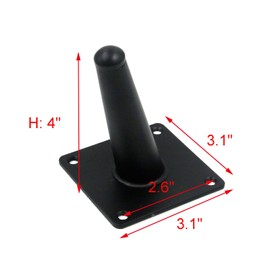 Geesatis 4 Inch Heavy Duty Furniture Legs Set of 4, 1322 lbs Capacity, Metal Legs for Furniture, Round Solid Iron Tapered Legs for Nightstand, Coffee Table, Desk with Mounting Screws, Black Oblique