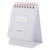 NUOBESTY Mini Desk Calendar 2026 White Standing Flip Small Table