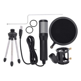 Ausla USB Condenser Microphone with Tripod Stand for Computer, Studio Recording, Gaming, Video Conferencing, Broadcasting