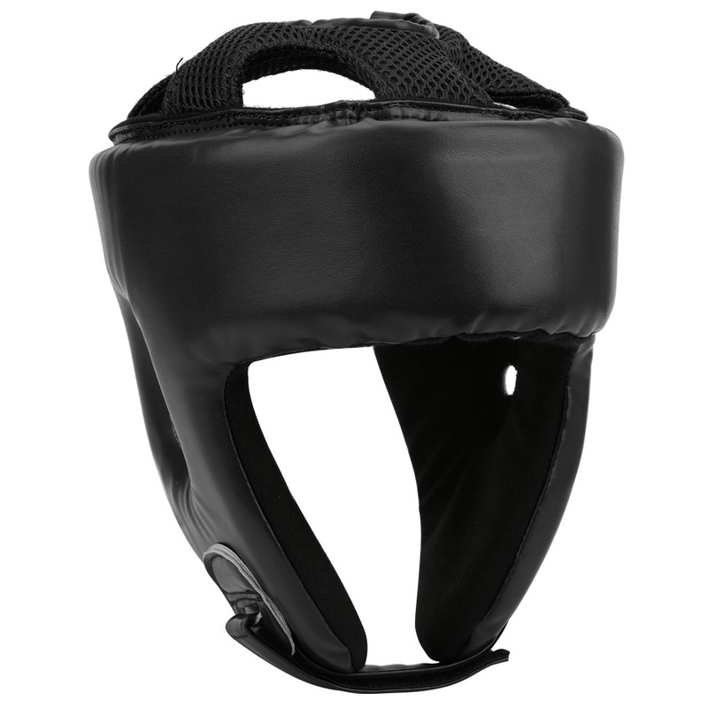 Boxing Helmet PU Leather Adjustable Head Guard Sanda Kickboxing Training