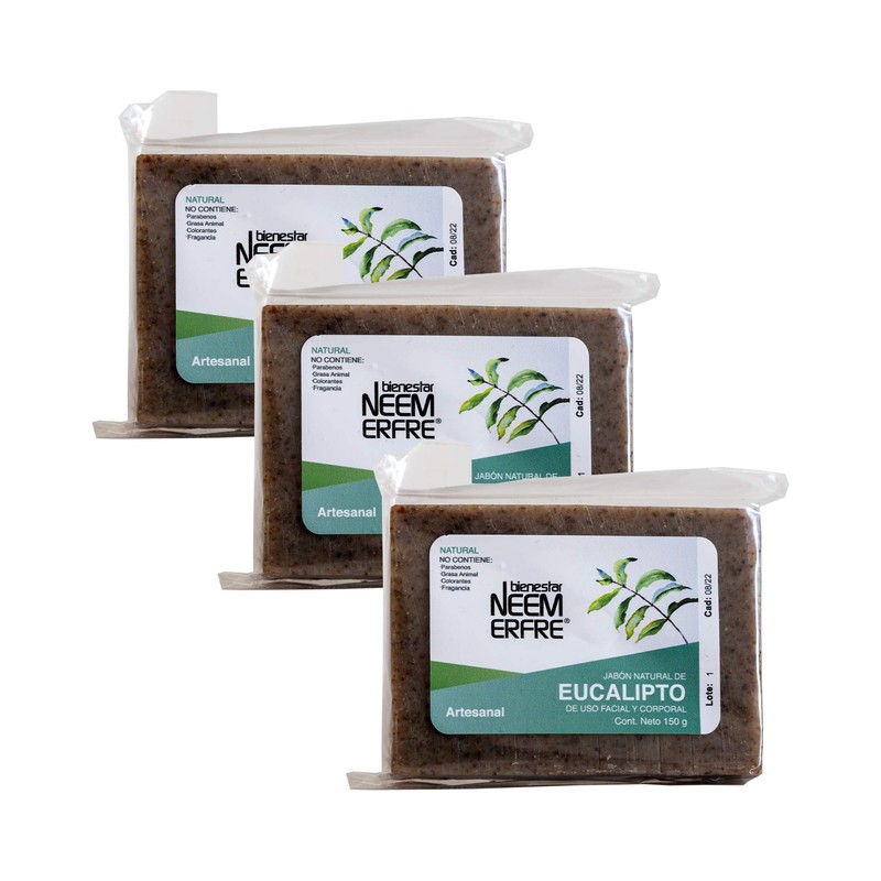 bienestar NEEM ERFRE Jabón Natural Artesanal Eucalipto con Aceite Neem