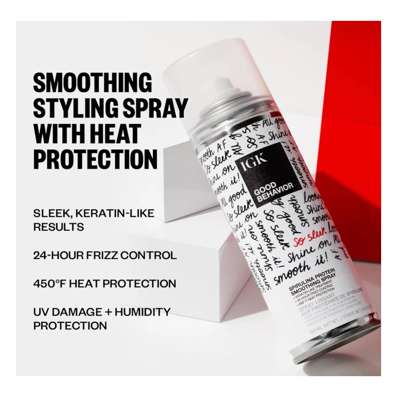 2 Pack IGK Good Behavior Spirulina Protein Smoothing Spray Size