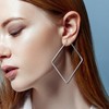 JewelryWe Large Hoop Earrings Simple Stainless Steel Geometric Earrings for