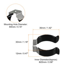 MECCANIXITY T10 U Clips Holder Bracket for LED Light Bulb Mounting Bracket Support Stainless Steel Fluorescent Tube Holder Pipe Clamps Spring Holder Tool Clips, Black Pack of 12