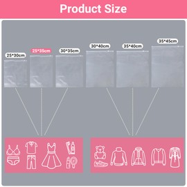 Svaldo Zip Bags Clothes, Pack of 50 25 x 35 cm Resealable Bags for Clothes, Transparent Bags for Documents, Jewellery, Backpack Organiser (with Ventilation Holes)