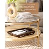 HOLANA 15.75" Acacia Couch Armrest Table - Wood Couch Arm