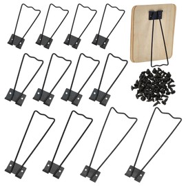 FINGERINSPIRE Pack of 12 4 Styles Picture Frame Easel Back Stand Iron Picture Frame Holder Black Picture Frame Easel with 30 Pieces Screws Picture Frame Backrest Table Picture Stand