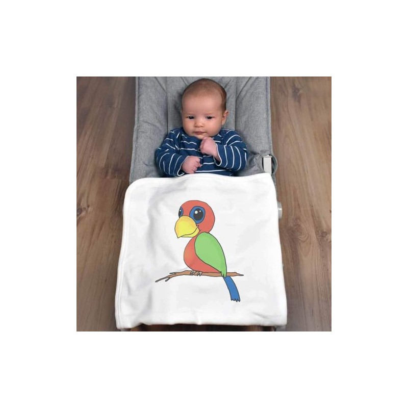 Azeeda 'Cute Parrot' Cotton Baby Blanket/Shawl (BY00040055)