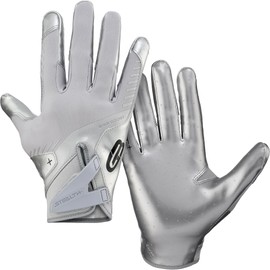 Grip Boost Football Gloves Solid Stealth 6.0 Boost Plus Men's Receiver Gloves - Adult and Youth Sizes (Solid Chrome, Small)