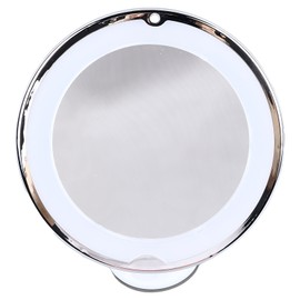 LED Makeup Mirror 10X Magnification Lighted Suction Cup Type Foldable Portable Cosmetic Mirror for Travel Home