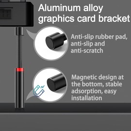 HATMINI Graphics Card GPU Support Bracket,Adjustable Height GPU Sag Bracket with Magnet & Non-Slip Sheet,Video Card Sag Holder Bracket, GPU Stand for Prevent Universal Graphics Card Sag (L（2.9-4.9”）)