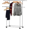 Simple Houseware Standard Double Rod Garment Rack, Silver
