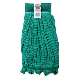 Rubbermaid Commercial Products Web Foot® Medium 20 Ounce Microfiber Tube Wet Mop 5" Headband Green for General Purpose Floor Cleaning Abrasive Cleaning and Heady-Duty Scrubbing