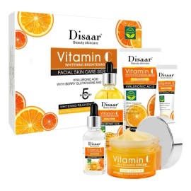 Kit Cuidado Facial 5 En 1 Vitamina C + Acido H. Aclarante