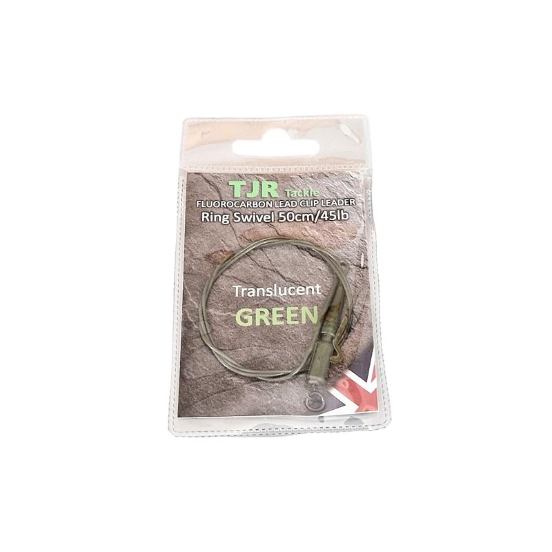 Twin pack 50cm fluorocarbon carp Leaders Carp safety lead Clips