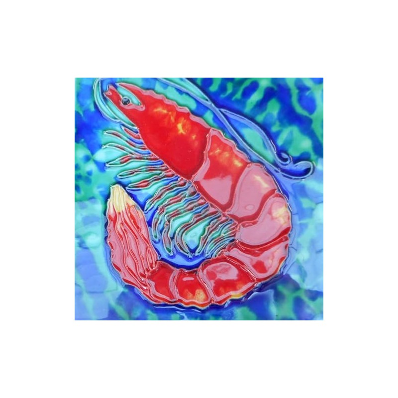 Shrimp hand painted wall decor