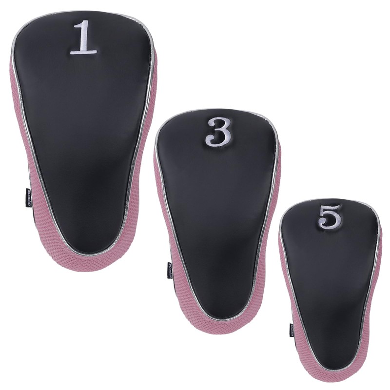 Andux Golf Velcro Driver Headcovers Wood Headcovers 460cc with Interchangeable