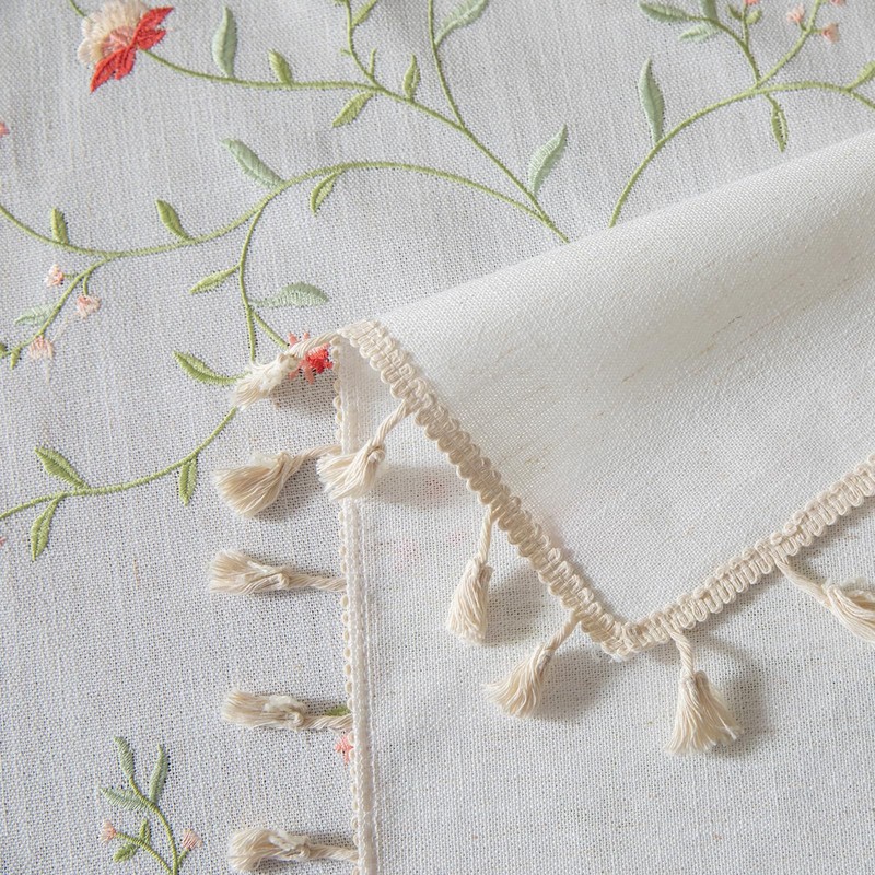 AIRCOWRIE Cotton Linen Tablecloth for Rectangle Tables, Heavy Duty Wrinkle