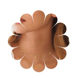 Yheakne Boho Star Necklace Gold Dangle Star Necklace Minimalist Collar Necklace Tiny Dangle Necklace Chain Jewellery for Women and Girls