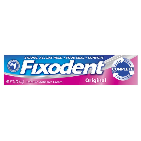 Fixodent Complete Original Denture Adhesive Cream 2.4 Oz (Pack of 3)
